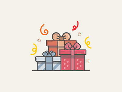 Birthday Presents birthday design flat gift illustration present