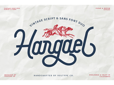Hargael - Vintage Font cursive design illustration lettering lettering artist lettering logo logotype retro script script font vintage vintage font vintage logo