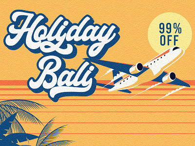 Holiday - Bold Script Fonts bold fonts free font holiday illustration lettering lettering artist lettering logo plane poster retro traveling typeface vintage yellow