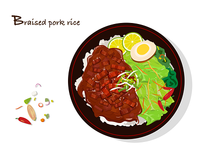 Food-braised pork rice