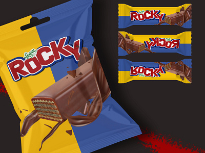 Rocky wafer packaging design mockup