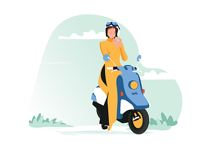 Girl Ride Motorbike