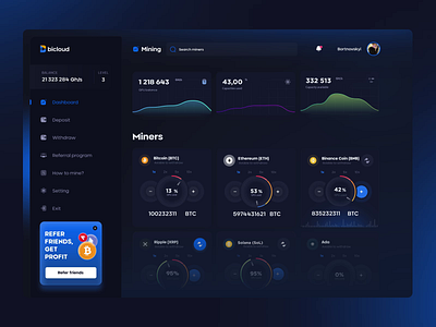 Mining dashboard aftereffects animation branding crypto dashboard dashboard animation design graphic design illustration logo mining motion graphics nft ui ux vector