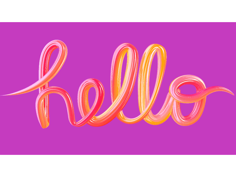 Hello animated cinema4d hello lettering lollipop motion turbulence