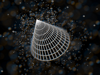 Cone with C4D luminance particles cinema4d