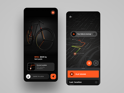 Track your bike app appdesign black design figma minimal trend ui ui design uidesign uidesigner uidesigns uiux uiuxdesign user ux