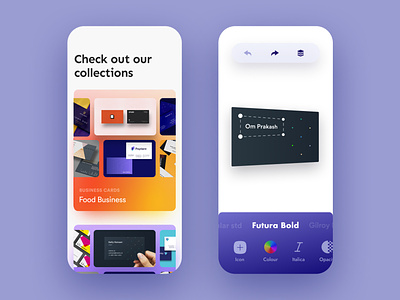 Business Card Maker App app design figmadesign ui uidesign uidesigner uidesigners uidesigns uiux uiuxdesign user userexperience ux