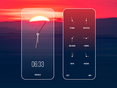 Minimal Clock UI app design ui uidesign uidesigner uidesigns uiux uiuxdesign user userexperience ux