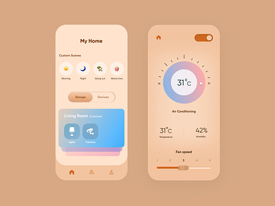 Smart Home App - UI Concept Shot app design ui uidesign uidesigner uidesigns uiux uiuxdesign user userexperience ux
