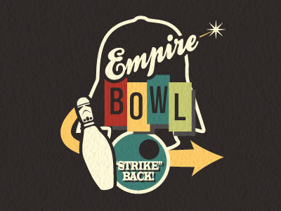 Empire Bowl bowling star wars typography