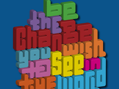 Gandhi's Fridge Magnets 3d block jigsaw type lettering typography