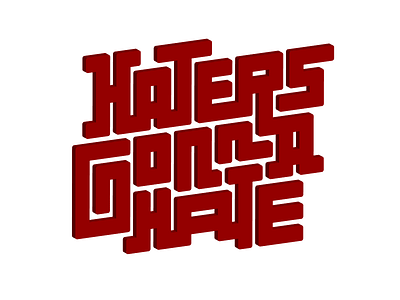 Haters jigsaw lettering typography