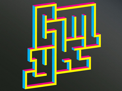 CMYK jigsaw lettering typography