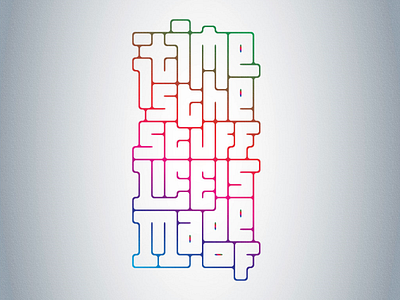 Time jigsaw lettering typography