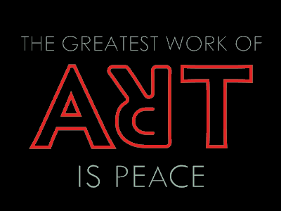 Art is peace derby lettering t shirt tee tshirt typography vote woot