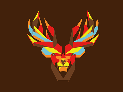 Fire Stag autumn derby fall polygons stag t-shirt tee tshirt vote woot