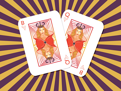 Queen bitch blackout britney cards design girl girl illustration glory heart illustration in the zone oops playing card playing cards queen queen of hearts quote woman zone