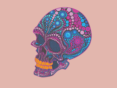 Beaded skull afterlife all saints beads blue croatia dance of the dead day of the dead dead design folklore halloween illustration mexico morbid pink print skull and crossbones skull art tradition
