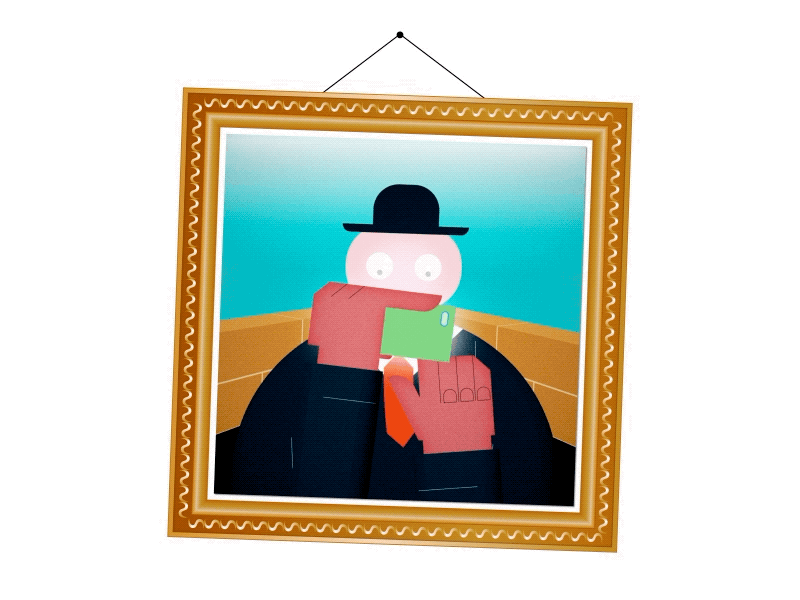 Social Media Addiction after affects animation art character frame illustration magritte vector walk cycle