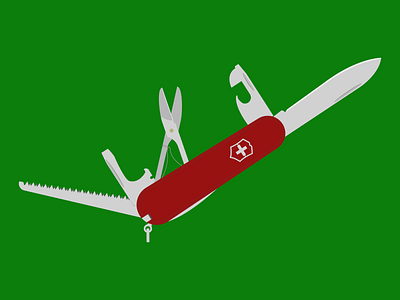 Swiss army knife design illustration illustrator knives simple design swiss knives vector victorinox