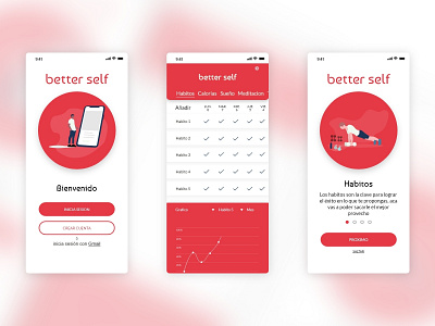 Habits tracker app adobexd app design illustration ui uiux