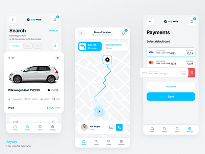 Anyway | Mobile App Design for Car Rental Service