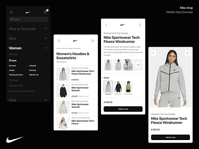 Nike Shop | Mobile App Design android ios mobile app mobile app design nike nike shop online store ui ux