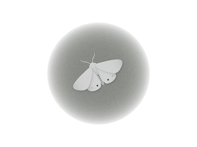 White moth design flat illustration logo minimal vector