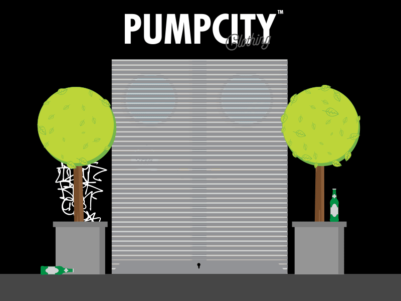 Pumpcity clothing animation budapest design lifestyle pumpcity streetwear vector