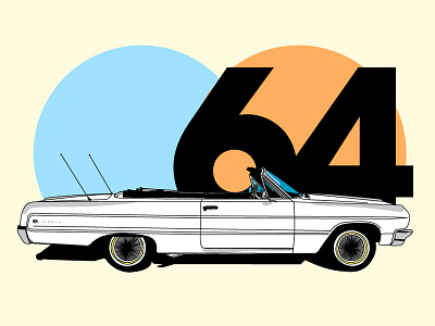 Cruising down the street in my 64. 64 design graphic illustration impala