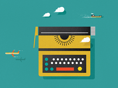 Typewriter helloyoungfriends illustration plane textures typewriter