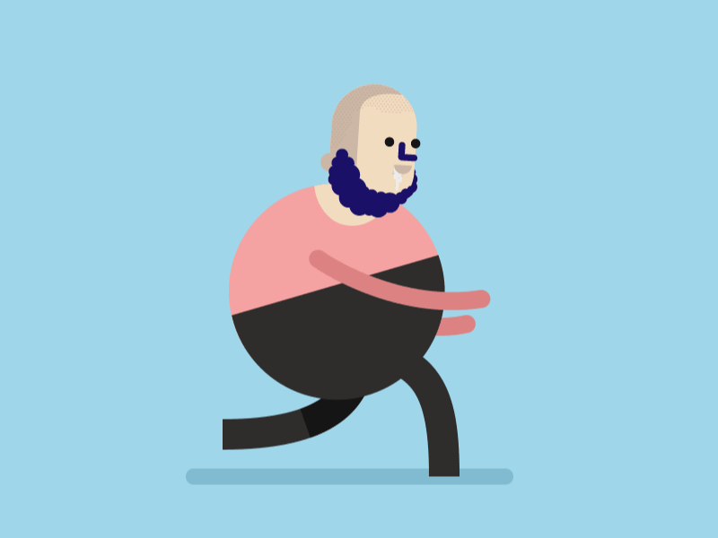 Creepy Guy Run Test animation beard gif illustration motion running