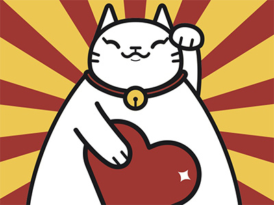 Lucky Cat cat japan longboard lucky maneki memphis neko