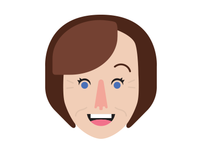 Mom colors face face icon flat illustration