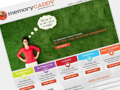 memoryCADDY Site branding design ui web