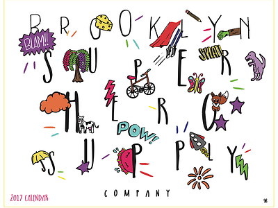 Brooklyn Superhero Supply Co. Calendar calendar color design fun illustration kids lettering print typography
