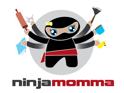 Ninja Momma logo branding illustration logo mom ninja