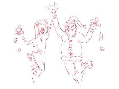 Merry Christmas illustration jesus santa sketch