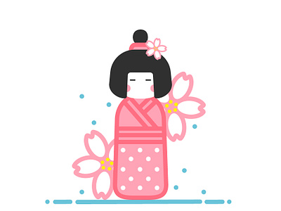 kokeshi doll adobe illustrator illustration vector