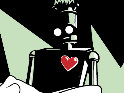 Love and Robots destroy heart illustrator love robot vector