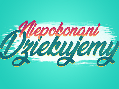 Niepokonani calligraphy design illustration text vector