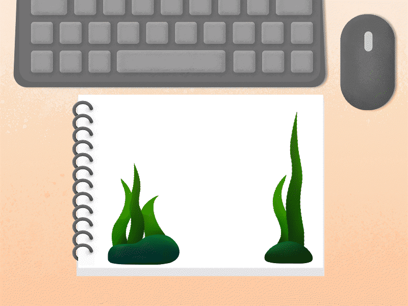 PAPERCLIPS 2019 adobe design fishes gif illustration keyboard mouse notepad shark vector wip work in progress