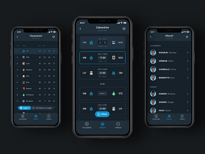 Season - OM App Redesign Concept app app design dark theme fixtures football ranking results sport ui ui design uiux user interface ux uxdesign