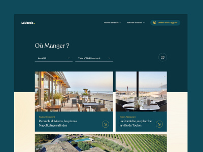 LeVarois - Food places browser beach blog redesign restaurant sea tourism ui design web design website