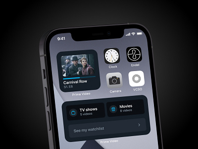 Mobile Overview - Amazon Prime Video Widgets Concept amazon app app design application dark dark ui prime ui ui design widget widgets