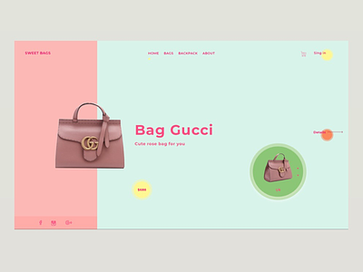 Bag Gucci Homepage Contept bag concept homepage. landing store web design