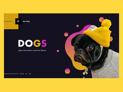 Dogs Homepage Concept animals concept dogs grid homepage landing landing page store ui ux yellow