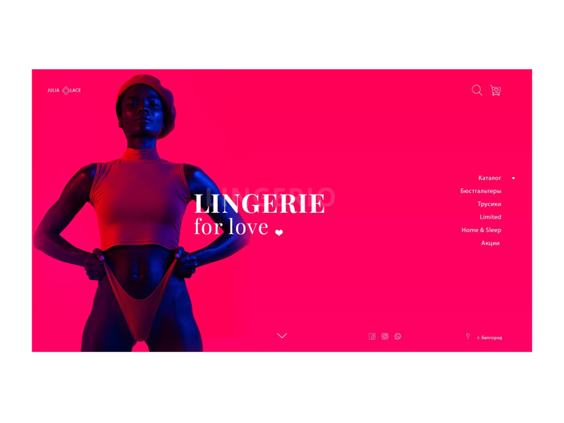 Lingerie Homepage Concept store web website grid lingerie concept landing homepage