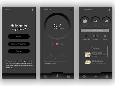 UX design dark-mode fitness APP appdesign uxdesign uxdesigns