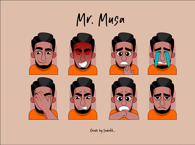 Character Emoji Mr Musa animation art brand branding character design icon illustration illustrator vector
